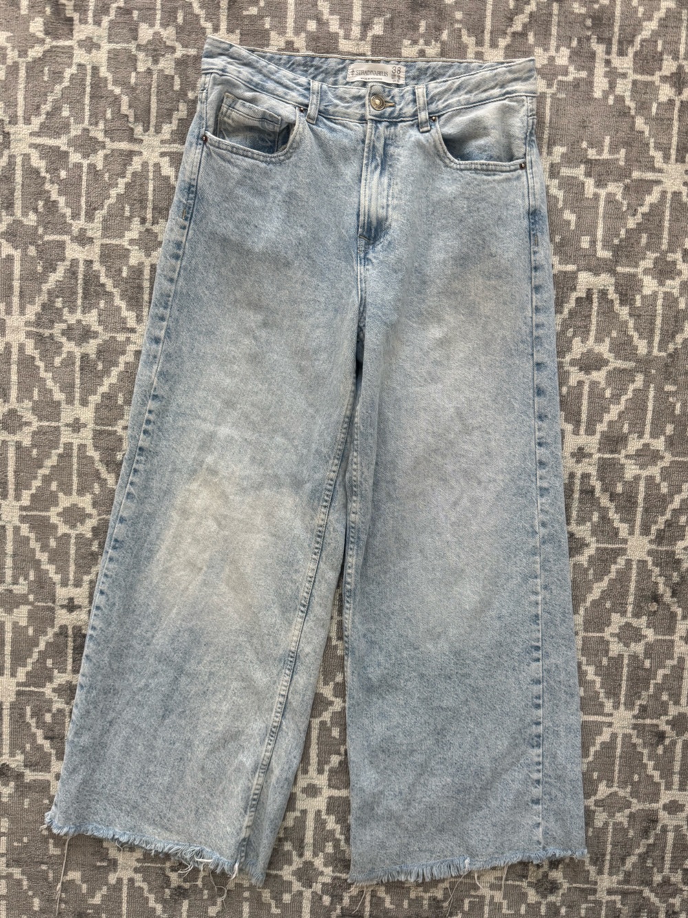 6 stradivarius Light Blue Wide Leg Jeans